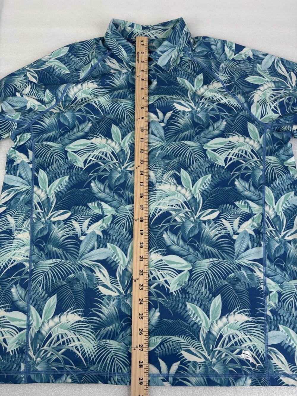 Tommy Bahama IslandZone Fuego Palms Polo Shirt Men’s XL Blue Performance Stretch - Picture 8 of 12